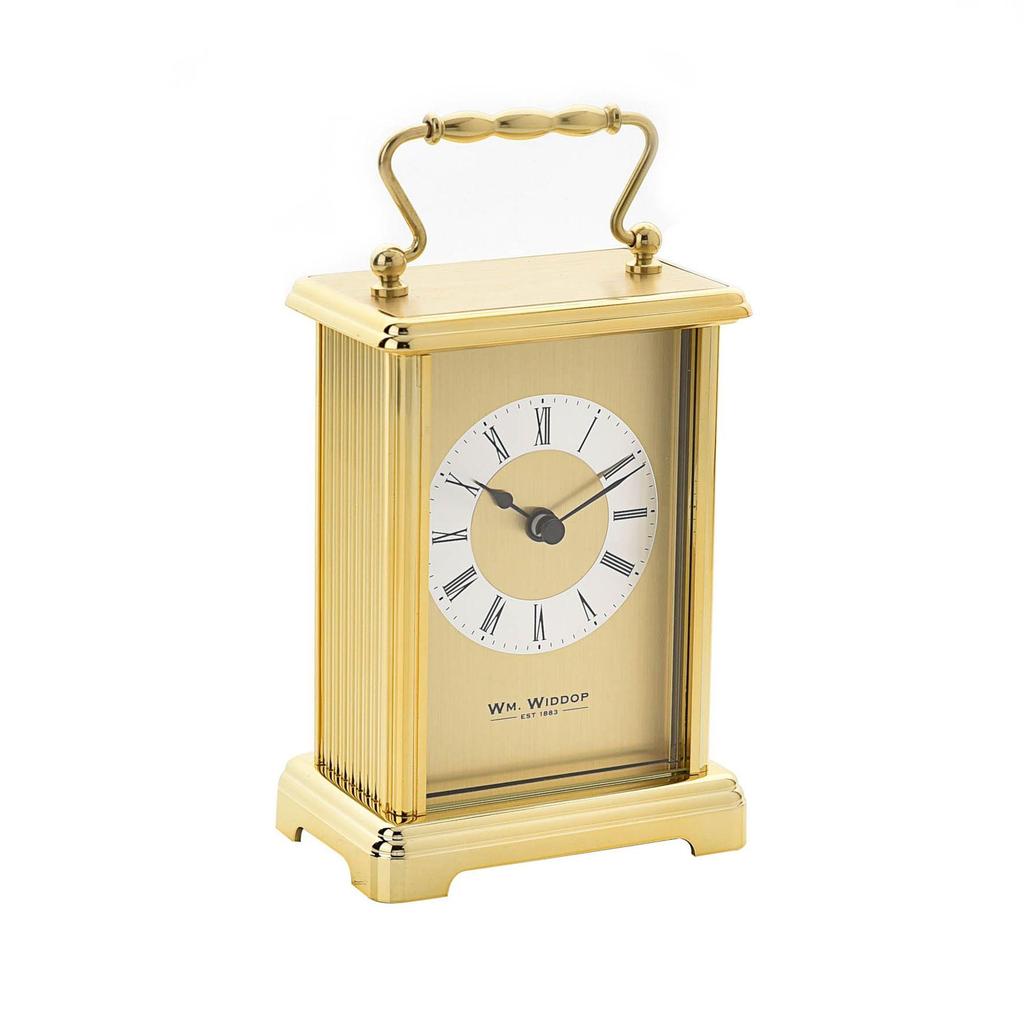 Wm.Widdop Carriage Clock - 2 tone gilt dial