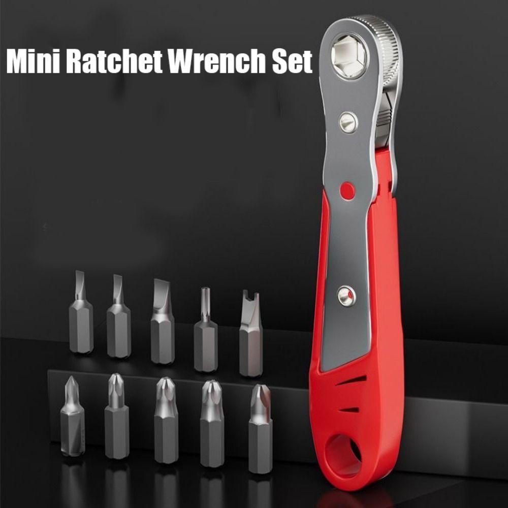 Right Angle Mini Ratchet Wrench Set Torx Metric Screw Driver Bit  Repair Tool