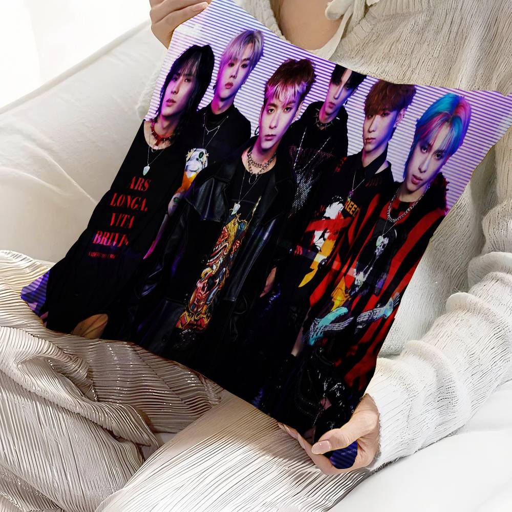 Band X-Xdinary Heroes Pillow Covers Cartoon Sofa Decorative Home Double-Sided Printing Short Plush Cute Cushion Cover
