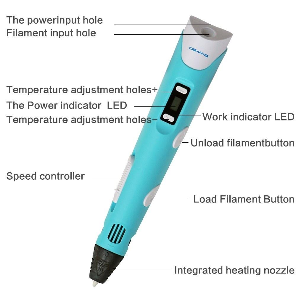3D Printer Pen With PLA Filament Magic Maker Arts for Student Gift Printing Drawing Pen