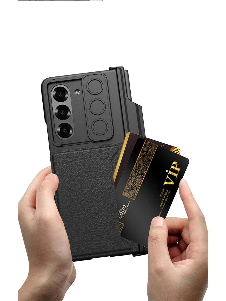 GKK Samsung Z Fold 6 Case: Pen & Card Holder, Hinge Protective Cover with Stand