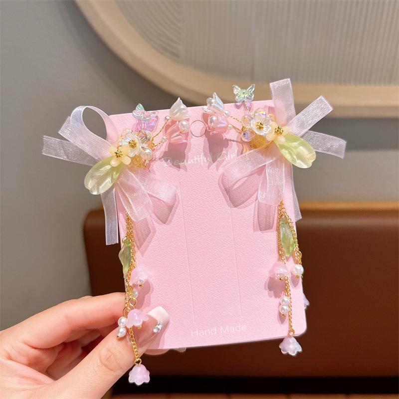 Antyczna zawieszka z frędzlami, spinka do włosów, akcesoria dziewczęce