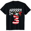 Kinder Arrr Ich bin 3, Cooles Piratenthema 3. Geburtstagsparty Jungen Mädchen T-Shirt
