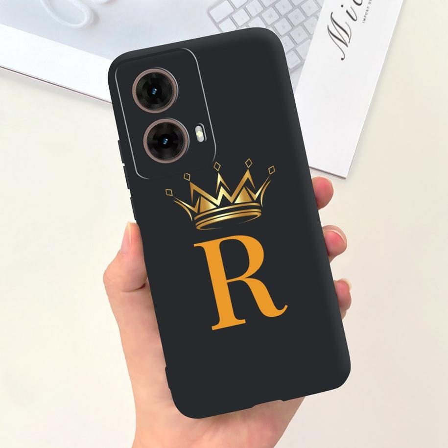 For Motorola Moto G85 Case 2024 New Luxury Initial Letters Soft Silicone Protective Cover For Moto G85 5G G 85 Shockproof Bumper