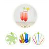 25 Pcs Juice Stirrers Neon Palm Tree Coffee Swizzle Stick Cocktail Drink Wooden