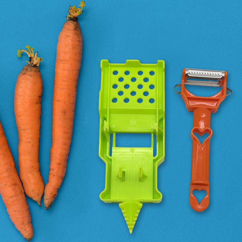 2-in-1 Multifunctional Vegetable Peeler with Stainless Steel Blades Potato Peeler Vegetable Chopper Tool for Home Kitchen