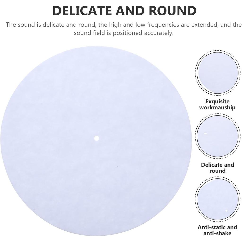 12-Zoll, 2-mm Plattenteller-Anti-Rutsch-Matte, Wollmatte, Stoßabsorbierende Plattenmatte für LP-Vinyl-Schallplatten und Plattenspieler