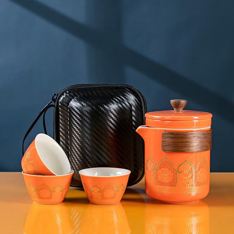 PinJian Ancient Charm A Portable Ceramic Gongfu Travel Tea Set