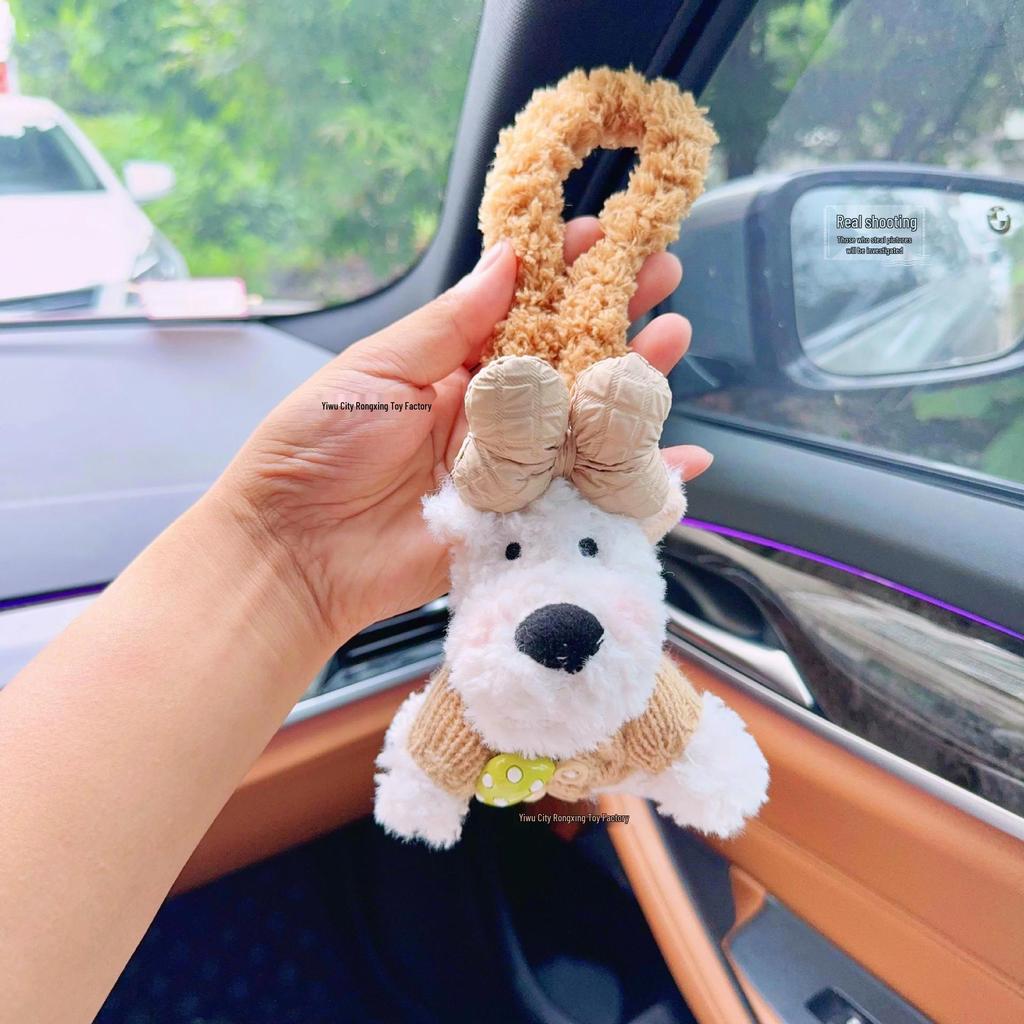 West Highland Terrier Plush Pendant: Stylish Sweater Bag Charm and Car Accessory