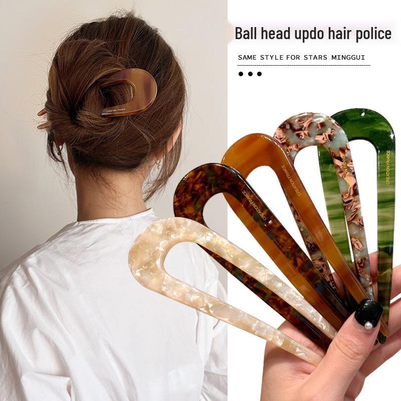 Elegant U-Shaped Chinese Hairpin: Women's Bun Tool, Decorative Insert Comb, Premium Hair Accessory