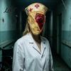 Halloween Costume Party Accessory Scary Nurse Masque, Horror Blood Latex Full Face Masque for Cosplay, Haunted House Prop, Theme Decoration