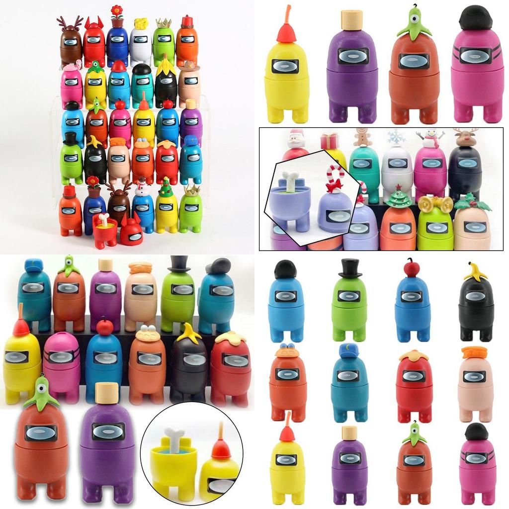12pcs Among Christmas Us Action Figure Crewmate Impostor Game Car Decor Desktop