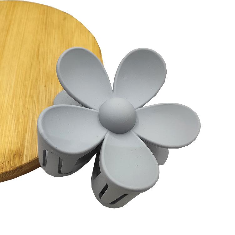 Matte Flower Hair Claw: Five-Petal Clip for Updo & Ponytail