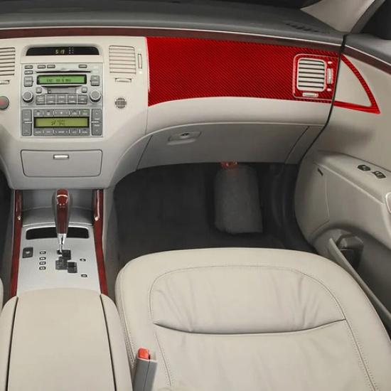 6Pcs Red Carbon Fiber Interior Dashboard Kit Cover Trim For Hyundai Azera