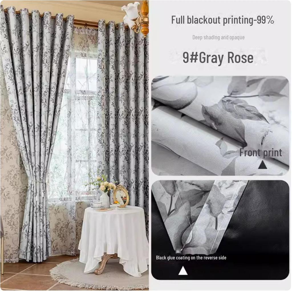 Nordic Blackout Curtains - Modern Bedroom/Living Room Full Blackout with Printed Design