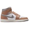 Air Jordan 1 Mid Hemp White Unisex Sneakers College-Grey Fire-Red DQ8426-200