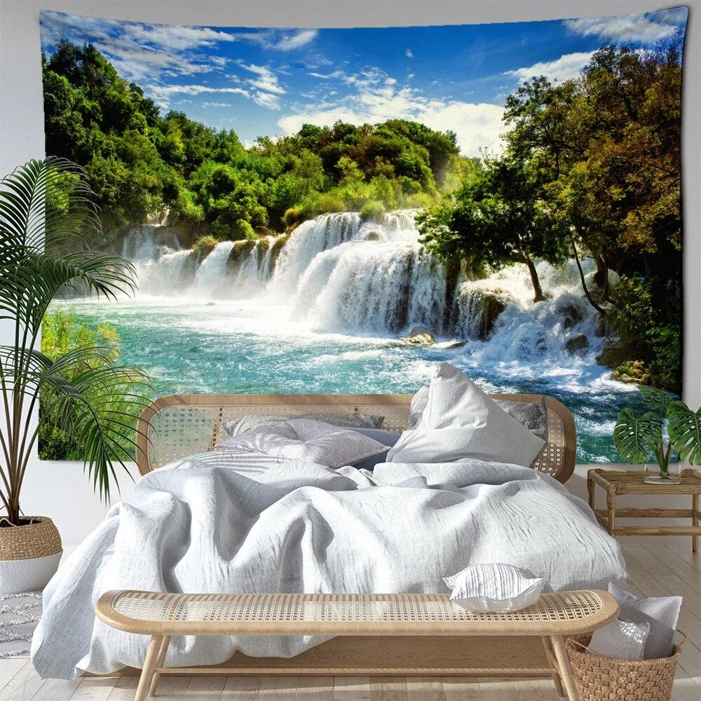 Strandhöhlenlandschaft Wandteppich Wandbehang minimalistische Kunst böhmische ästhetische Raumdekoration