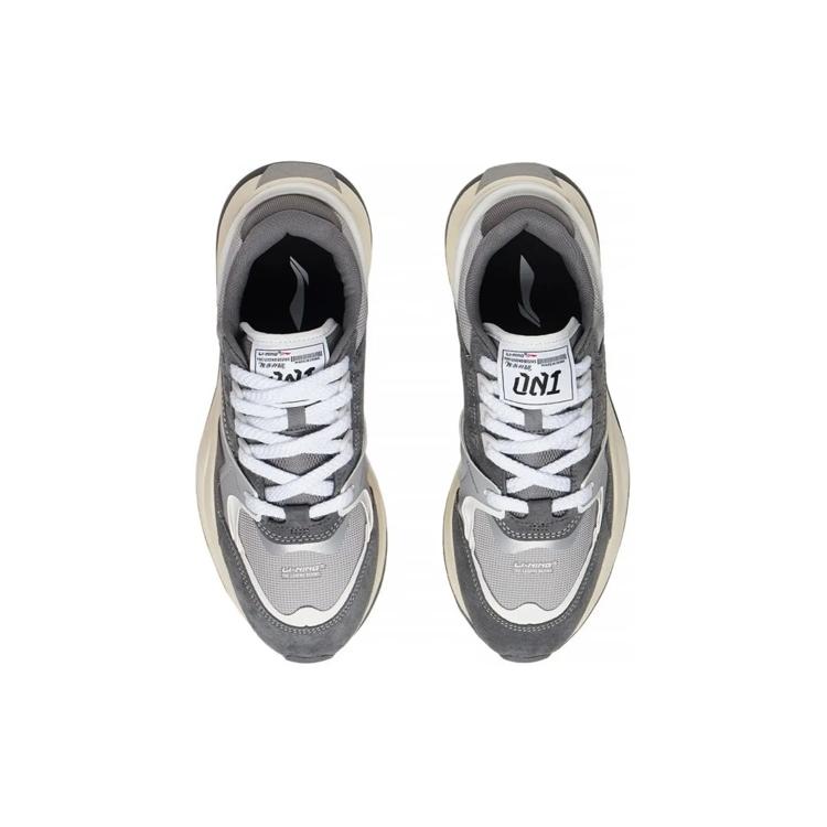 New LiNing 001 Innocence V2 V2 Cushioned Slip Resistant Abrasion Resistant Low Top Sports Casual Shoes Gray AGCS109-1