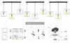 Hanging Lamp, Ceiling Chandelier, Lampshade 20Cm, Black