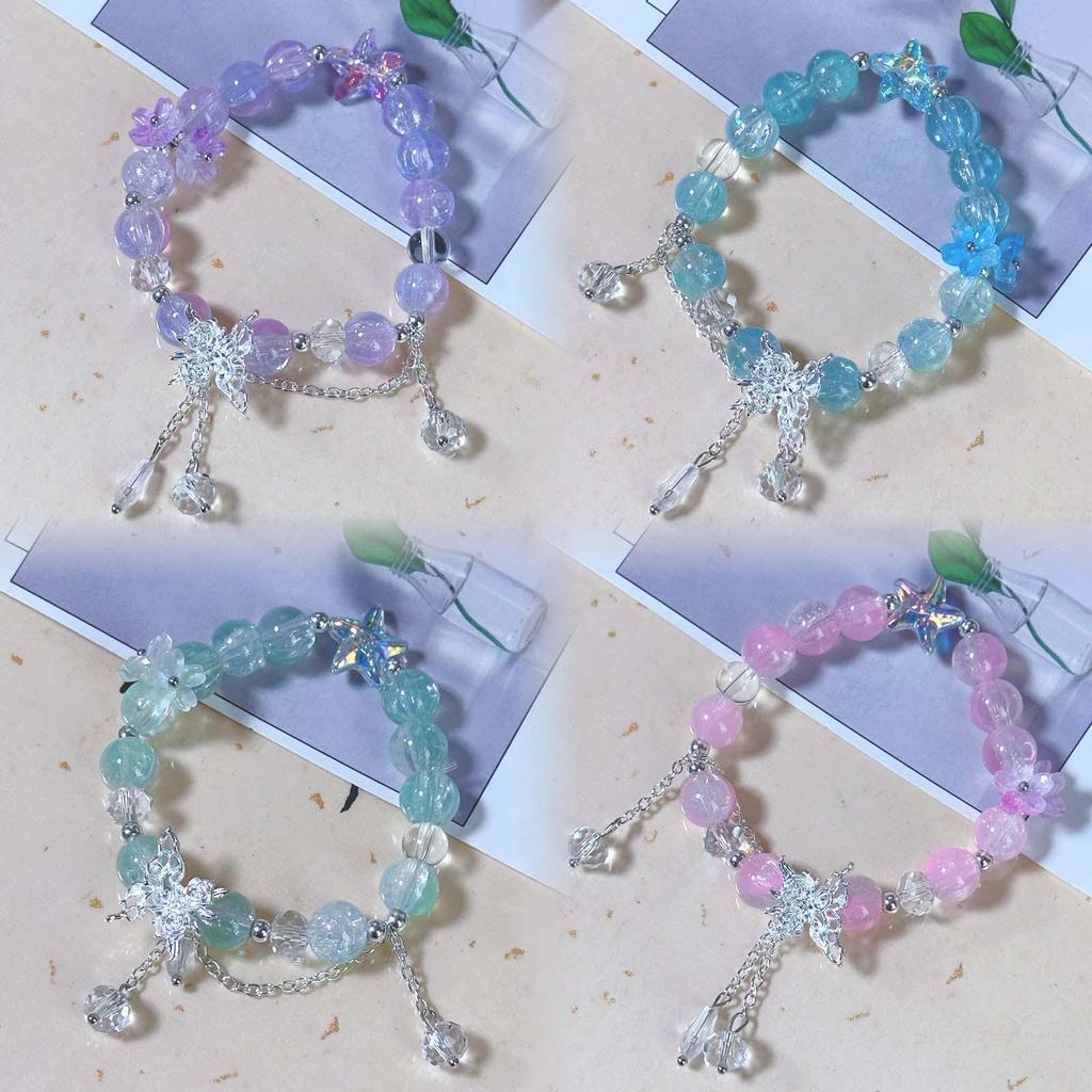 High-Value Crystal Starfish Rose Butterfly Bracelet - Versatile Sweet Jewelry for Women
