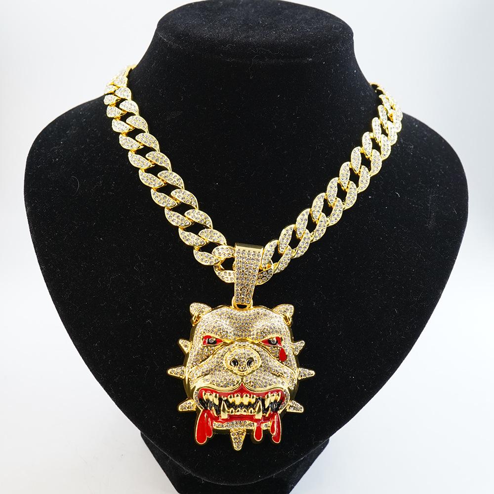European and American new products are hot-selling hip-hop personality bulldog pendant necklace trend personality fashion cool men's accessories