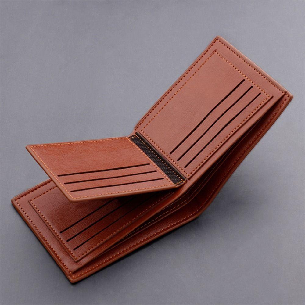 Thin Men's Short Wallet Soft Male  Coin Pocket Portable Card Wallet  Travel