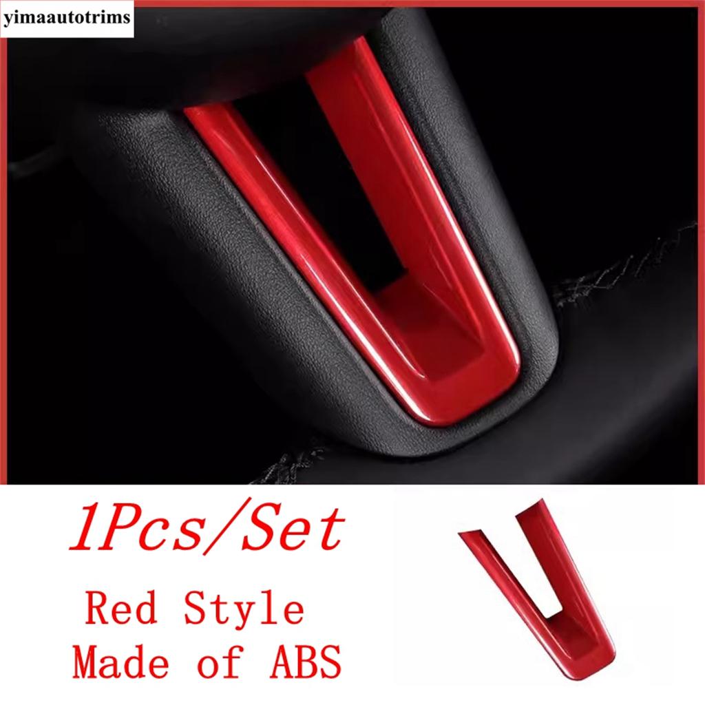 

Steering Wheel U Shape Frame Decoration Cover Trim For Mazda 3 - 2025 / CX-30 - 2025 Carbon Fiber Interior Accessories Red Style