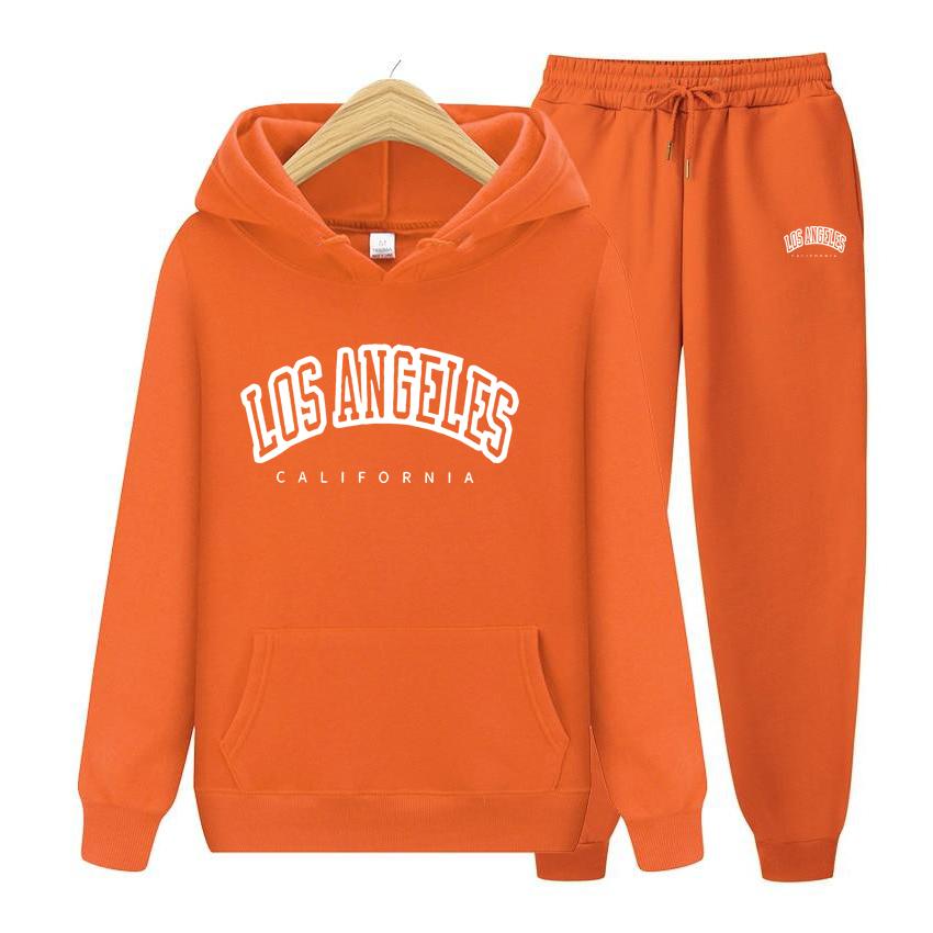Women Long Sleeve Hoodie Set Pocket Los angeles Oversize Printing Women Sweatshirt Autumn Winter Loose Hoodies