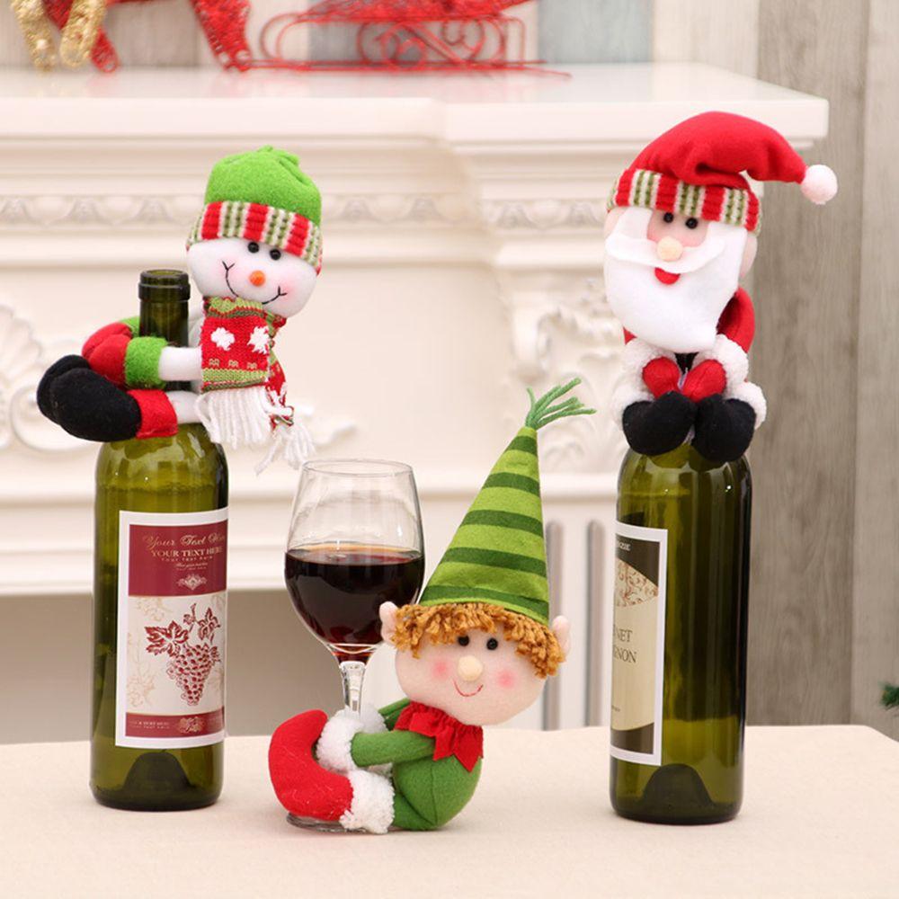 

Bottle Set Christmas Decoration Santa Claus Noel Gift Snowman Wine Bottle Dust Cover Elf