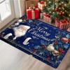 1Pcs Anti Fatigue Kitchen Rugs Blue Santa Claus Waterproof Non-Slip Thick Cushioned Kitchen Mat Heavy Duty Comfort Standing Mat for Kitchen