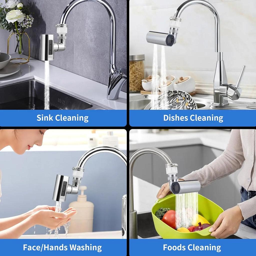 Multifunctional Faucet Nozzle Shower Connector Kitchen Sink Waterfall Faucet 1 Mode Water Outlet Universal Water Tap Extend