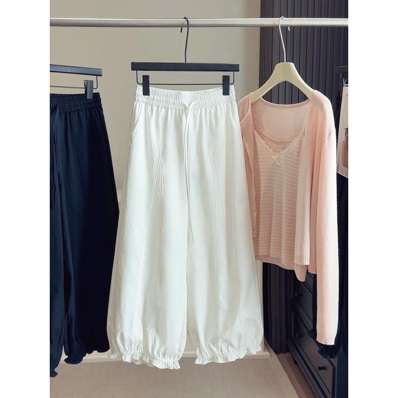 Korean Version of Casual Small Loose Wide-leg Bud Pants for Women's Spring and Autumn New High-waisted and Thin Nine-point Lantern Trousers