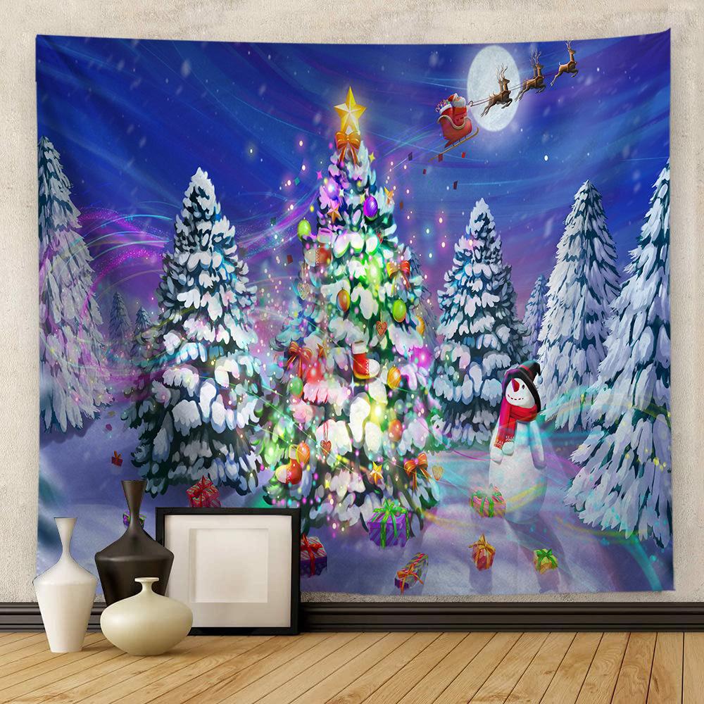 Europäische und amerikanische Weihnachten gedruckt Wandteppich Teppich Malerei Hintergrund Malerei hängenden Stoff