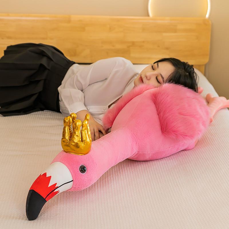 Adorable Plush Flamingo Long Pillow Soft Stuffed Animal Cushion For Relaxation