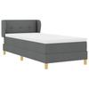 Boxspring Bed with Headboard Dark Grey 100 x 200 cm Fabric