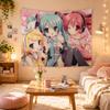 Vocaloid Hatsune Miku Rin Teto Tapestry, Cute Anime Wall Hanging Decor
