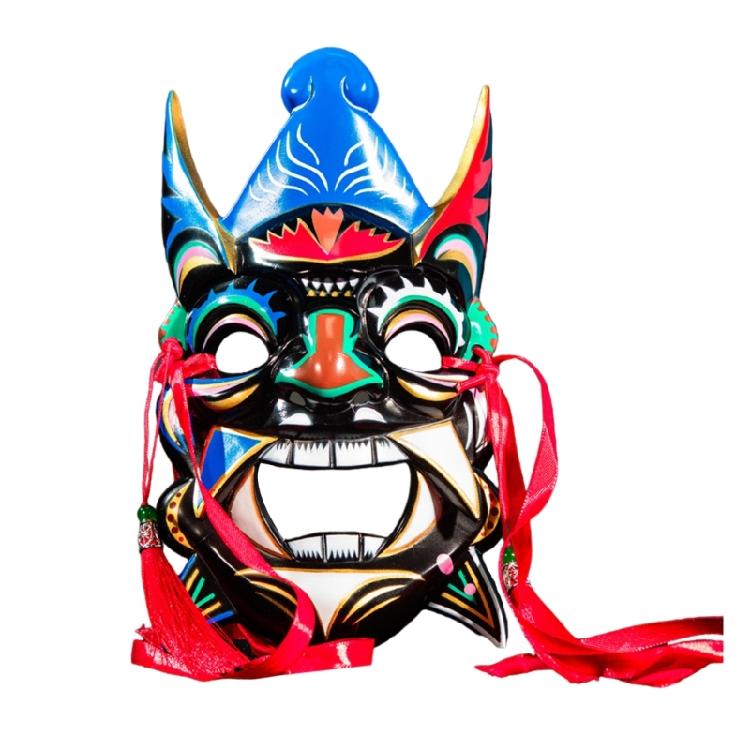 Hand Painted Nuo Operas Mask Masquerade Mask Party Mask Aesthetic Mask for Temple Halloween Christmas Cosplay Unisex