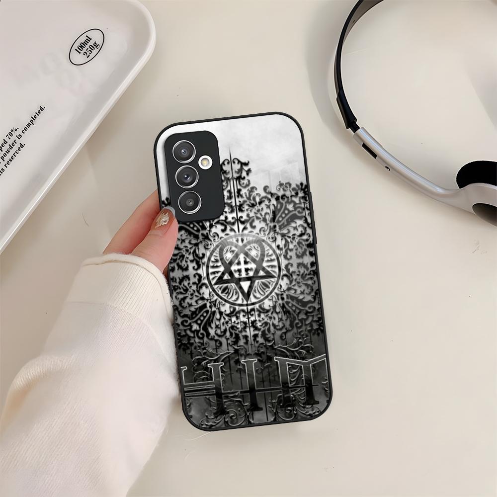 Him Ornate Heartagram Phone Case Glass For Samsung S24 S26 S23 S20 S25 S21 S22 Ultra Fe Plus A05 A06 A16 A26 A36 A56 Coque