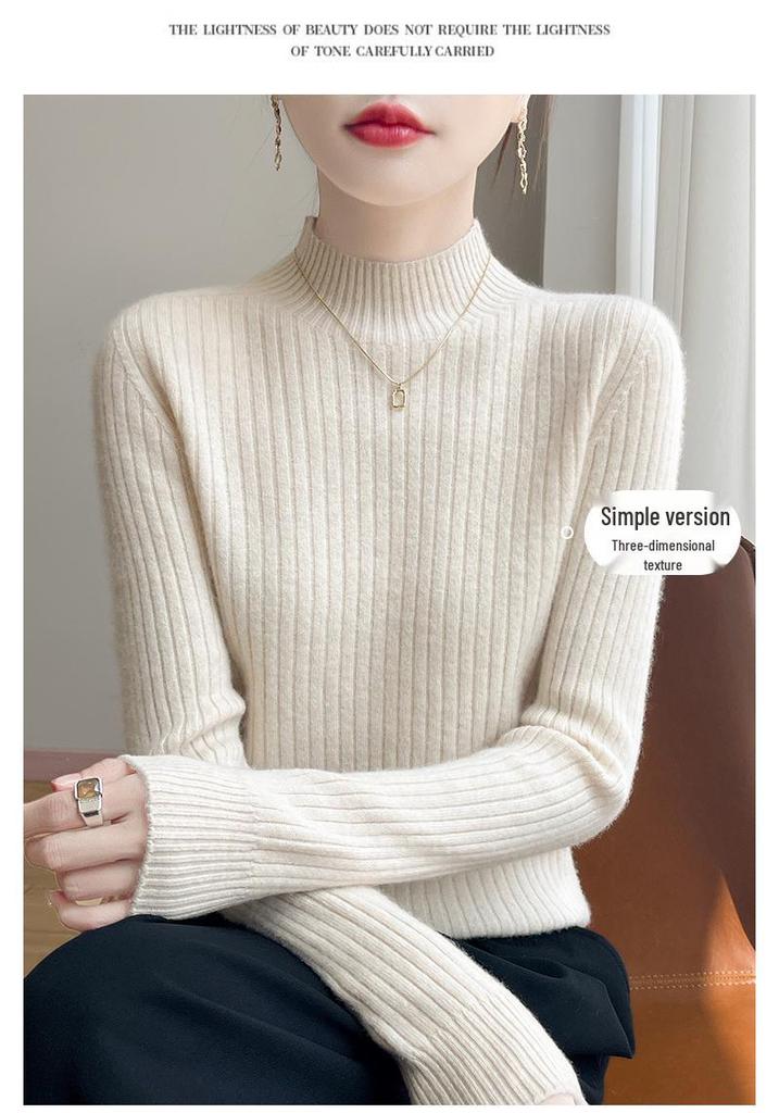 New Fall/Winter Half-High Collar Sweater - Warm, Versatile, Wrinkle-Free Knitwear