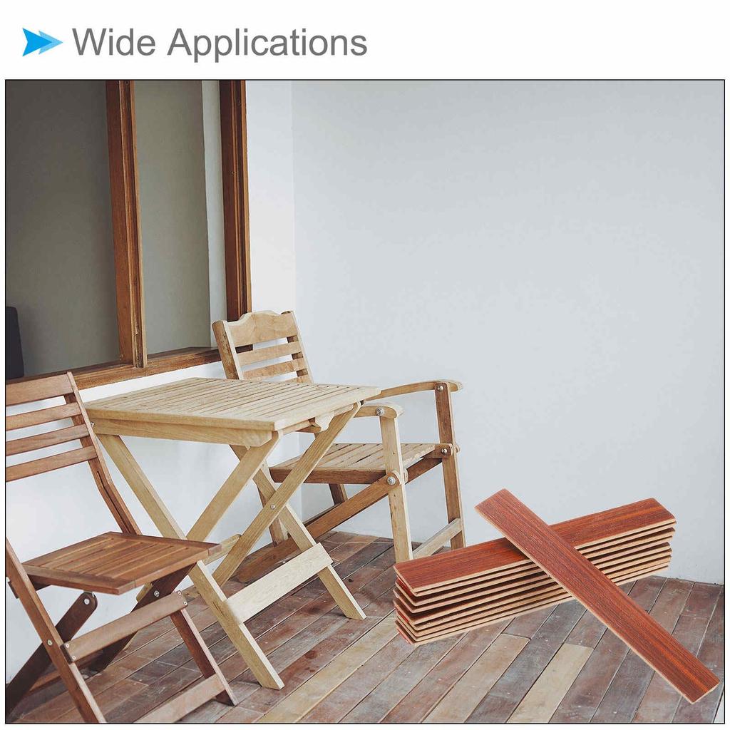 CoCud Dollhouse Flooring, 3.94 Inch Length, Self-Adhesive Wooden Flooring for Miniature Dollhouses, Peel and Stick (Red) - 40 Pieces (For Dollhouse