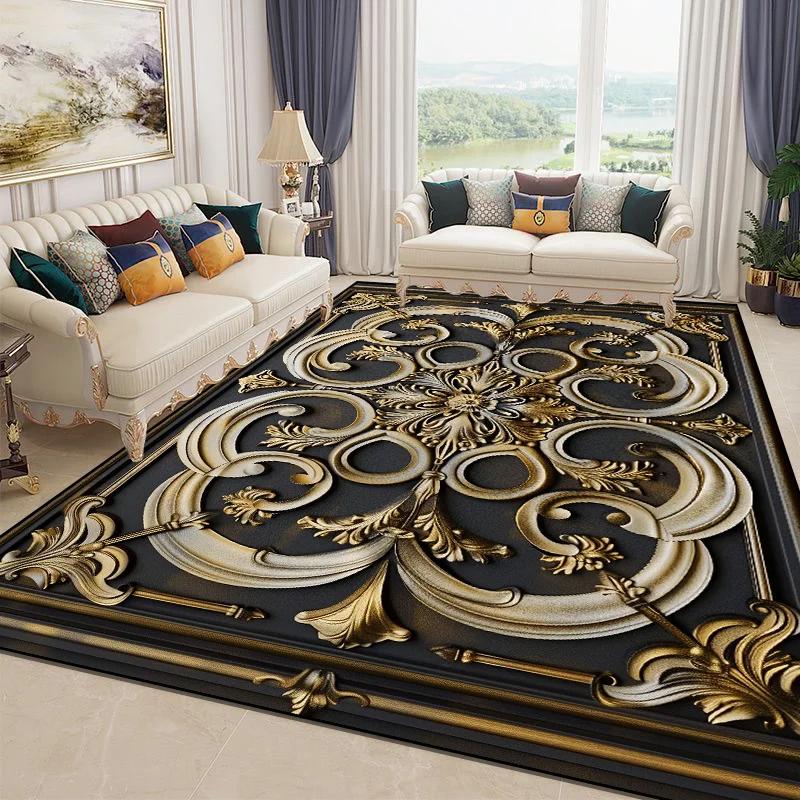 3D Nádherný květinový koberec pro obývací pokoj Luxusní bytová ložnice Dekorace Velkoplošné měkké koberce Protiskluzové rohožky do šatny Pratelné