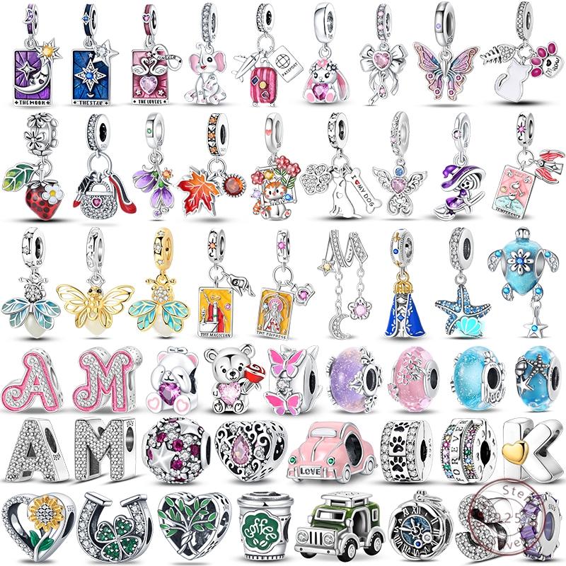 Beaded Copper Pink Charm Letters Luminous Firefly Tarot Beads Suitable For Diy Bracelet Jewelry