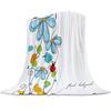 Coperta in pile leggera, super morbida, accogliente, rossa con coccinella su sfondo bianco, coperta regalo per adulti e bambini