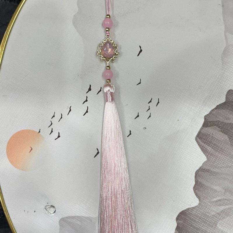 Vintage Chinese Hanfu Pendant Traditional Tassels Waterdrop Waist Pendant Fashionable Jewelry Decor for Celebrations