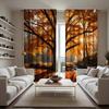 2pcs - Autumn forest pattern printed curtains   window decorations   home decorations   room decorations