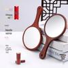 Solid Wood Handle Round Handheld High-Definition Makeup Mirror for Home and Dorm Use