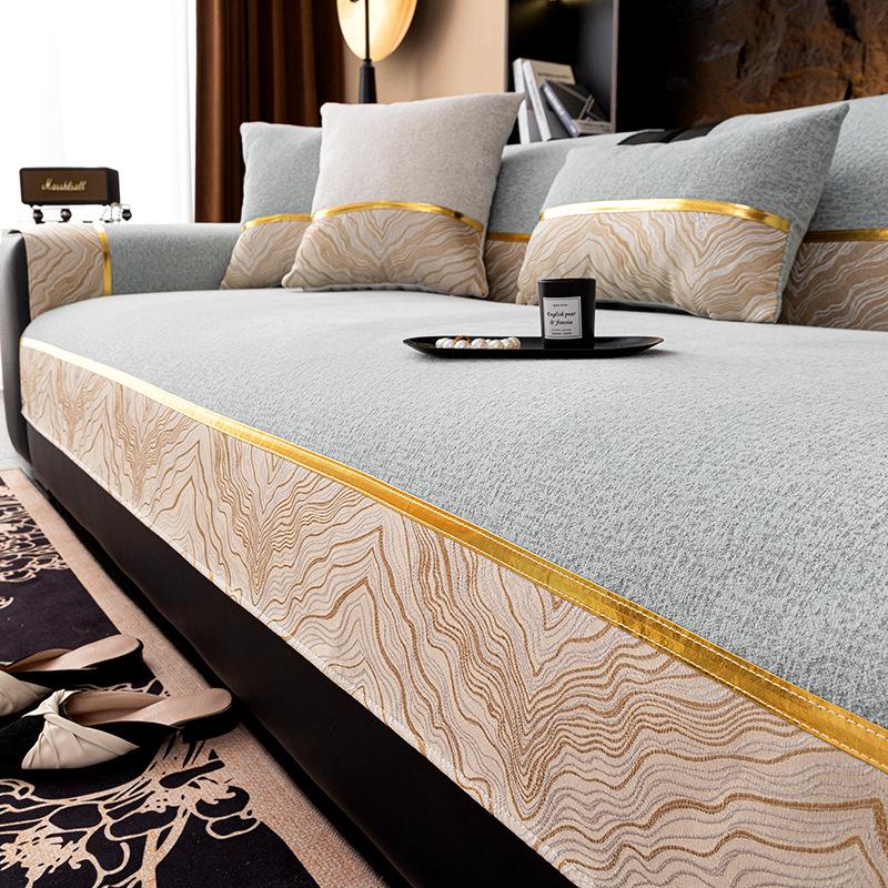 Four-season Universal Sofa Cushion Nordic Style Non-slip Seat Cushion, Simple and Fashionable Non-slip Straight-row Sofa Cover