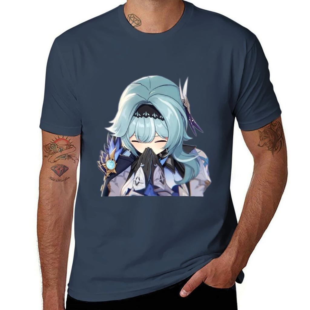 Sneezing Eula Tshirt Casual Soft Cotton Short Sleeve Tee