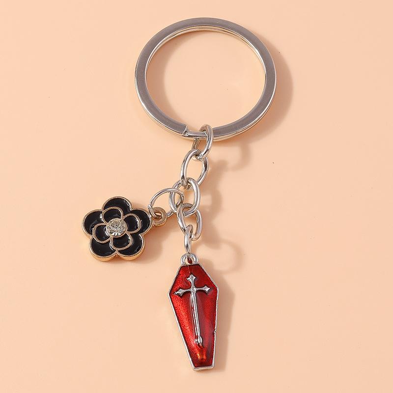 

Gothic Alloy Cross Coffin Key Chain Steampunk Keyring Pendant for Car Key Holder Men Women Handbag Decor Jewelry Gift