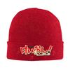 K  on Logo Warm Knitted Cap Fashion Bonnet Hat Autumn Winter Outdoor Beanies Hats for Unisex Adult